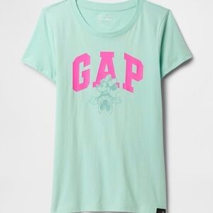 GAP x Minnie Mouse Mint Tee with Vibrant Pink Design and Matching  Shorts